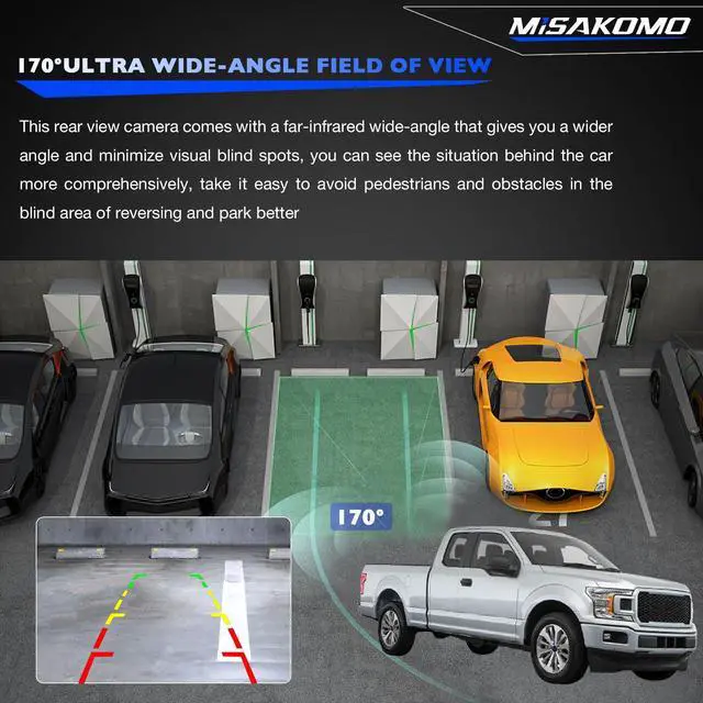 Alt view image 4 of 5 - JC3T-19G490-AD Rear Backup Camera Compatible with Ford F250 F350 F450 F550 Super Duty 2017-2022, Only for 6pin Plugs, Wide-Angle Day/Night Reverse Camera