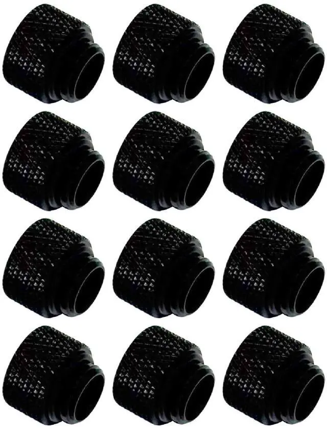 Main image of Dracaena.io 12 Pack G1/4" 10mm Height Male to Female Extender Fittings, Brass Compression Fittings with O Rings for PC Liquid Cooling Loop, Water Cooling Tube Connectors, Black