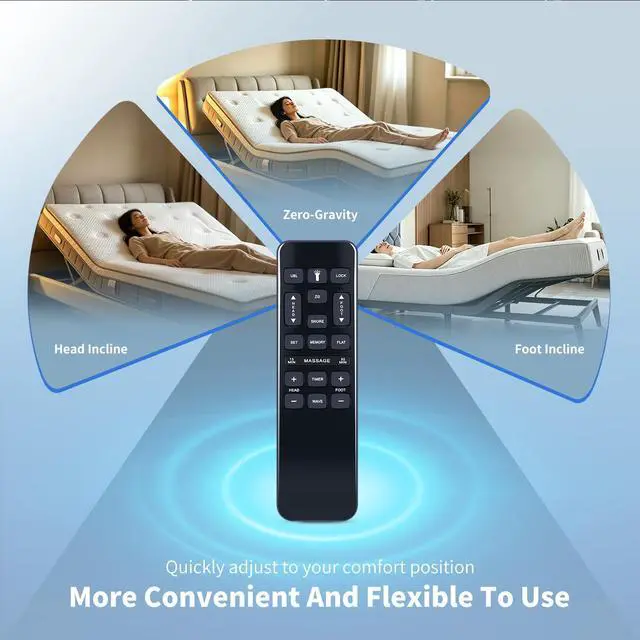 Alt view image 4 of 5 - HZIME New Replacement Remote Control with Built-in Flashlight Compatible for iDealBed 4i Custom iEscape Adjustable Bed Base