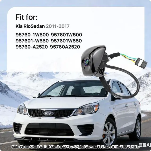 Alt view image 2 of 5 - 95760A2520 Rear View Camera Replacement for Kia Rio Sedan 2011-2017, OE Backup Reverse Cam Replaces 95760-1W500 957601W500 957601-W550 957601W550 95760-A2520 by GreenYi
