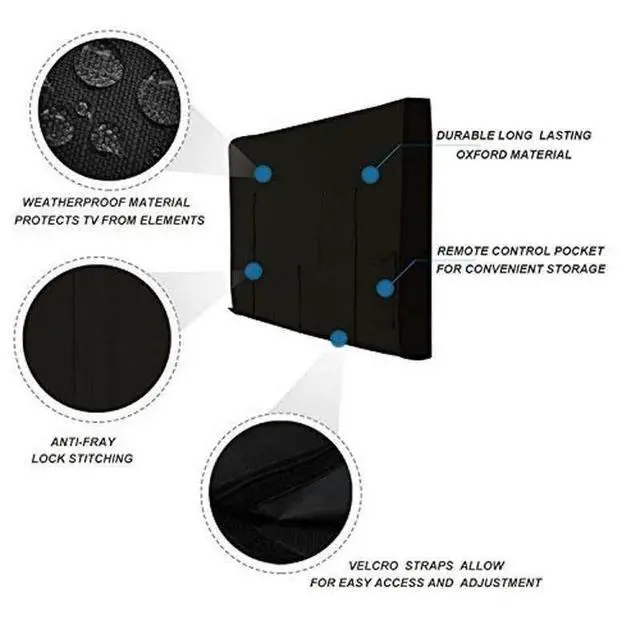 Alt view image 2 of 5 - VURIVO Outdoor TV Cover for 46 to 48 inch 600D TV Cover with Zipper Waterproof for 46 to 48 Inch TV for Outside Size 48''W x 30''H