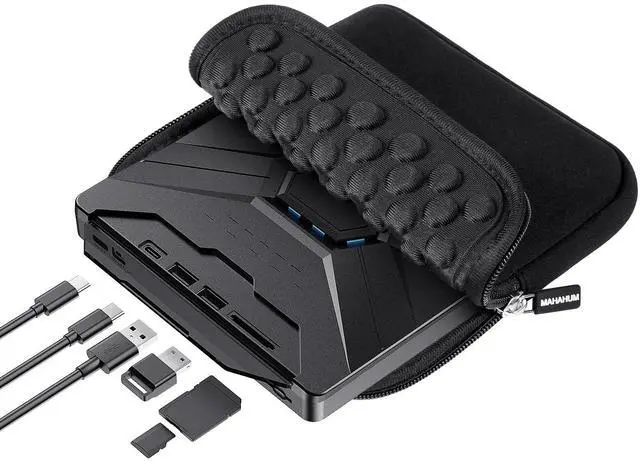 Main image of MAHAHUM External CD/DVD Drive for Laptop Mac USB 3.0 & Type-C 8-in-1 Portable DVD Player/Burner, Plug & Play with Carrying Case Compatible with Desktop PC Windows 11/10/8, Linux Mac OS MacBook Pro/Air