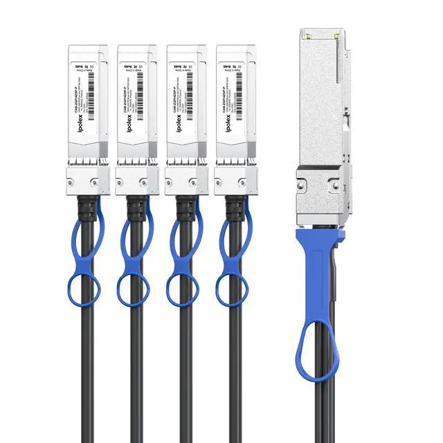 Alt view image 3 of 4 - ipolex 100G QSFP28 to 4X 25G SFP28 Breakout DAC Cable, 100G QSFP28 Direct Attach Copper Twinax Cable for Cisco QSFP-4SFP25G-CU1M, 1-Meter(3.3ft)