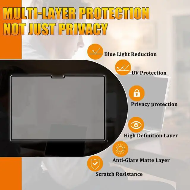 Alt view image 4 of 5 - Ceydebne Privacy Screen Protector for Microsoft Surface Laptop 6/5/4/3/2/1