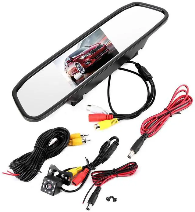 Main image of aqxreight Rearview Mirror Backup Camera,4.3in Car HD Rearview Mirror Monitor 8LED Night Vision Reversing Camera, aqxreightiotkw9grmp