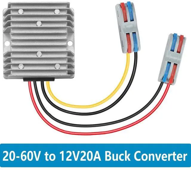 Alt view image 2 of 5 - DC 20-60V Step Down to 12V 20A 240W DC Converter is Suitable for Waterproof Voltage Reduction Devices on Golf carts and forklifts.(20/60V-12V20A)