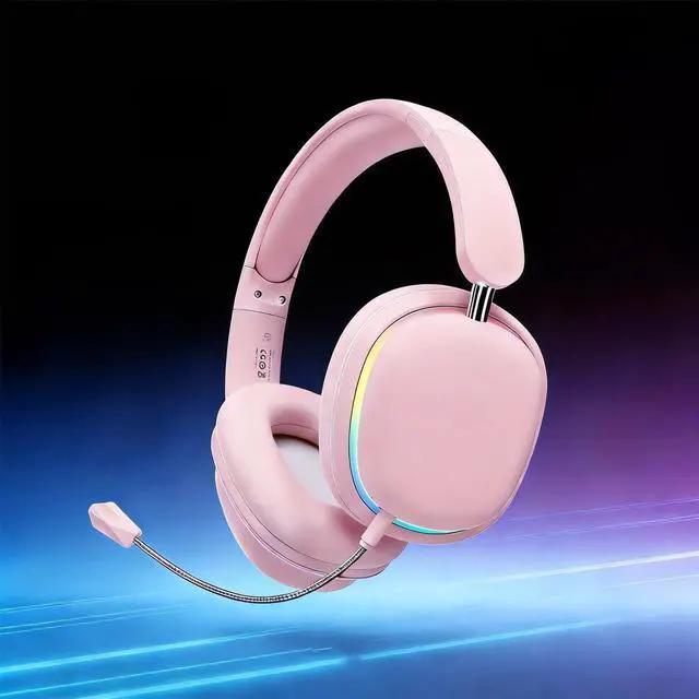 Main image of DHBY Active Noise Cancellation Bluetooth Headset On Ear Painless Wear Foldable Rotatable Design Lightweight Dual Device Connectivity Detachable Gaming Mic-SY-T3 Pink