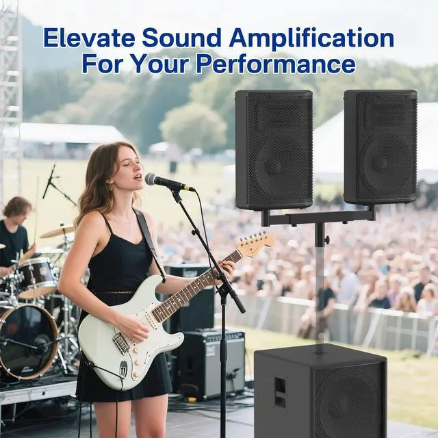 Alt view image 5 of 5 - Rimous Heavy Duty Dual Fork Bracket Speaker Mount Bar Mounting Adjustable Width 13.78"- 20.47" ^^ Fork Speaker Pole Mount Bar Adapter for PA/DJ Speakers with 35mm Pole Hole, Single