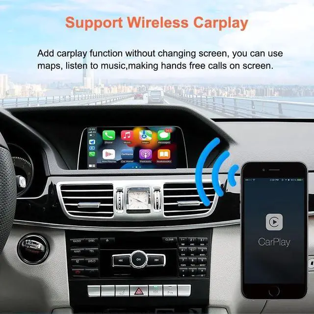 Alt view image 2 of 5 - Navivox Wireless Carplay/Android Auto Adapter for Mercedes-Benz (2011-2015) NTG4.5/4.7 System Decoder Box Retains OEM Steering Wheel, Camera & Knob Control Compatible with A/B/C/E/GLK/GLA/ML/SL