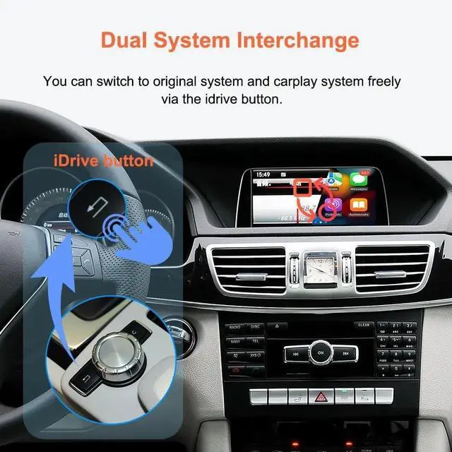 Alt view image 3 of 5 - Navivox Wireless Carplay/Android Auto Adapter for Mercedes-Benz (2011-2015) NTG4.5/4.7 System Decoder Box Retains OEM Steering Wheel, Camera & Knob Control Compatible with A/B/C/E/GLK/GLA/ML/SL