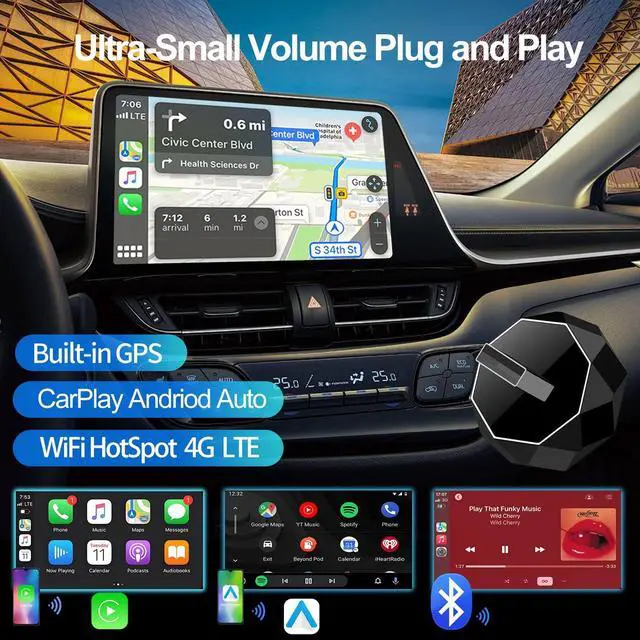 Alt view image 2 of 5 - Wireless Carplay Adapter, Android Auto Adapter 2025 Carplay, Plug and Play Convert Wired to Wireless Supports Car Original Control, Mini Car Play Box for Cars