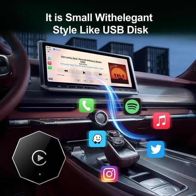 Alt view image 4 of 5 - Wireless Carplay Adapter, Android Auto Adapter 2025 Carplay, Plug and Play Convert Wired to Wireless Supports Car Original Control, Mini Car Play Box for Cars