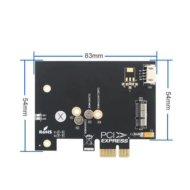 Alt view image 2 of 4 - BCM943224PCIEBT2/bcm94360CS2/BCM943602CS Card to PCI-E x1 Adapter for PC/Hackintosh