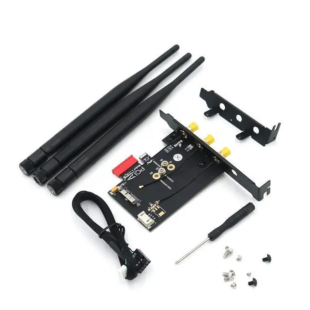 Alt view image 4 of 4 - BCM943224PCIEBT2/bcm94360CS2/BCM943602CS Card to PCI-E x1 Adapter for PC/Hackintosh