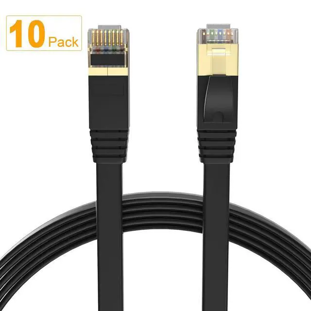 Alt view image 2 of 5 - SHD Flat Cat7 Ethernet Cable(10 Pack) Network Patch Cable FTP/STP LAN Cable Computer Patch Cord-3 Feet