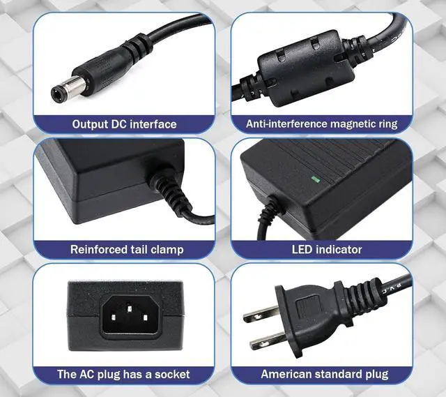 Alt view image 2 of 5 - DIGISHUO DC 48V 3A 144W Power Supply Adapter Transformer Switch AC 110V/240V to DC 48V Switching Converter LED Driver for LED Strip Light CCTV Camera Security System