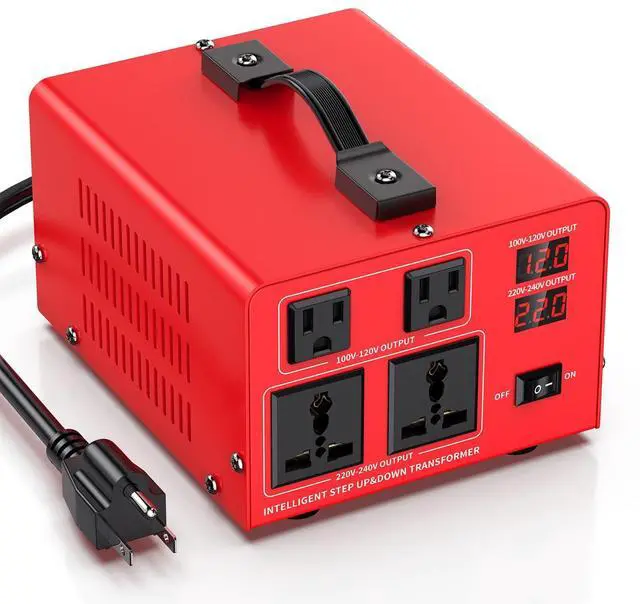 Main image of 1000W Voltage Transformer Power Converter(110V to 220V, 220V to 110V) Step Up/Down Converter 110/120 Volt - 220/240 Volt w/US Power Cord, LCD Display, 2 US Outlets, 2 Universal Outlet