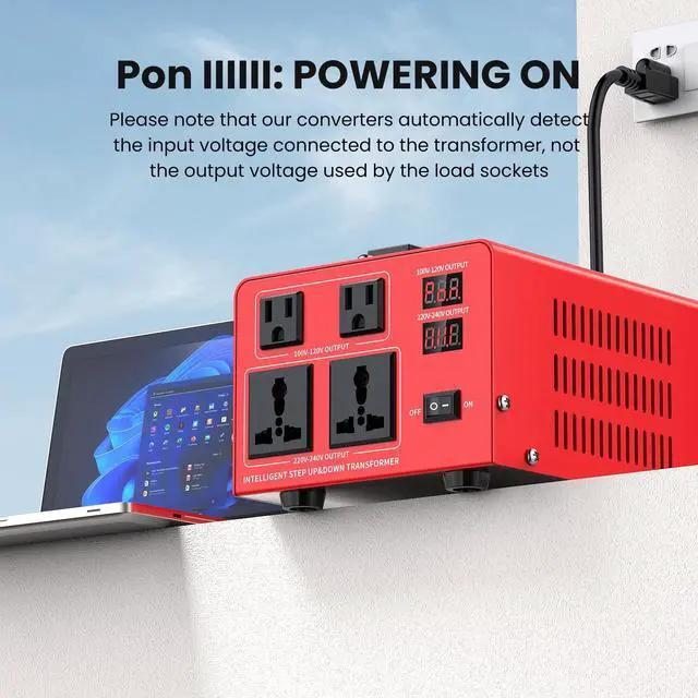 Alt view image 3 of 5 - 1000W Voltage Transformer Power Converter(110V to 220V, 220V to 110V) Step Up/Down Converter 110/120 Volt - 220/240 Volt w/US Power Cord, LCD Display, 2 US Outlets, 2 Universal Outlet