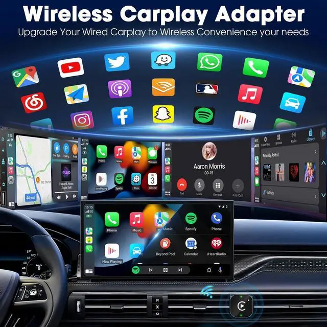 Alt view image 3 of 5 - Wireless Carplay Adapter & Android Auto 2026 Upgrade Wired CarPlay to Wireless,2-in-1 Mini USB Design with Fast Stable Connection Car Play for Apple iOS 10+, Android 11+ Version