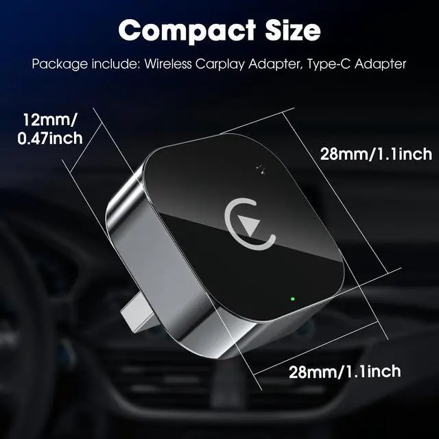 Alt view image 5 of 5 - Wireless Carplay Adapter & Android Auto 2026 Upgrade Wired CarPlay to Wireless,2-in-1 Mini USB Design with Fast Stable Connection Car Play for Apple iOS 10+, Android 11+ Version
