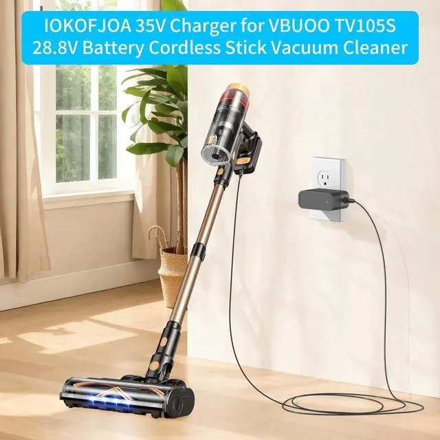 Alt view image 2 of 5 - 35V Charger for VBUOO Vacuum Cleaner Replacement for VBUOO TV105S 28.8V Battery Cordless Vacuum Cleaner Adapter Charger