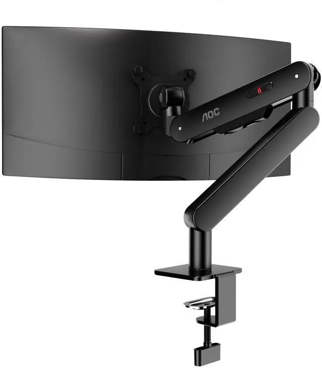 Main image of AOC AM400PLUS Premium Aluminum Single Monitor Arm, Mechanical Spring, 1734 Inch, 4.419.8 lbs, VESA 75x75/100x100, C-Clamp, Quick Install Desk Mount with Cable Management (Gray)
