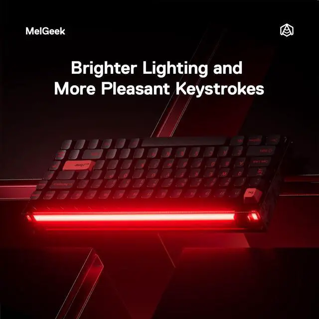 Alt view image 3 of 5 - MelGeek MADE84 Ultra+ Wired Gaming Keyboard, Magnetic Keyboard with Hall Effect, 75% Compact Rapid Trigger, Hot-Swappable, RGB Snap Tap & Adjustable Actuation, Online HIVE Custom, Aluminum Case-Red