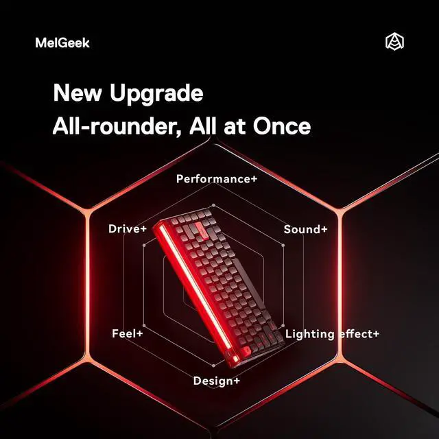 Alt view image 5 of 5 - MelGeek MADE84 Ultra+ Wired Gaming Keyboard, Magnetic Keyboard with Hall Effect, 75% Compact Rapid Trigger, Hot-Swappable, RGB Snap Tap & Adjustable Actuation, Online HIVE Custom, Aluminum Case-Red