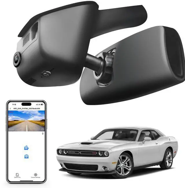 Main image of Mangoal 4K Dash Cam Custom Fit for Dodge Challenger 2015 2016 2017 2018 2019 2020 2021 2022 2023(Model A), GT R/T SXT SRT Hellcat R/T Scat Pack, Integrated OEM Look, UHD 2160P, WiFi & App,128GB Card