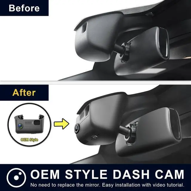 Alt view image 3 of 5 - Mangoal 4K Dash Cam Custom Fit for Dodge Challenger 2015 2016 2017 2018 2019 2020 2021 2022 2023(Model A), GT R/T SXT SRT Hellcat R/T Scat Pack, Integrated OEM Look, UHD 2160P, WiFi & App,128GB Card