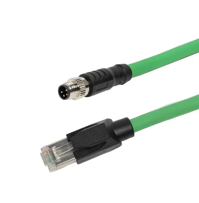 Alt view image 2 of 5 - HangTon M8 4 Pin RJ45 EtherCAT Cable for Beckhoff Actuator Sensor Industrial Automation EtherNet Profinet Fieldbus, A-Code Male, PUR Shielded, 3M
