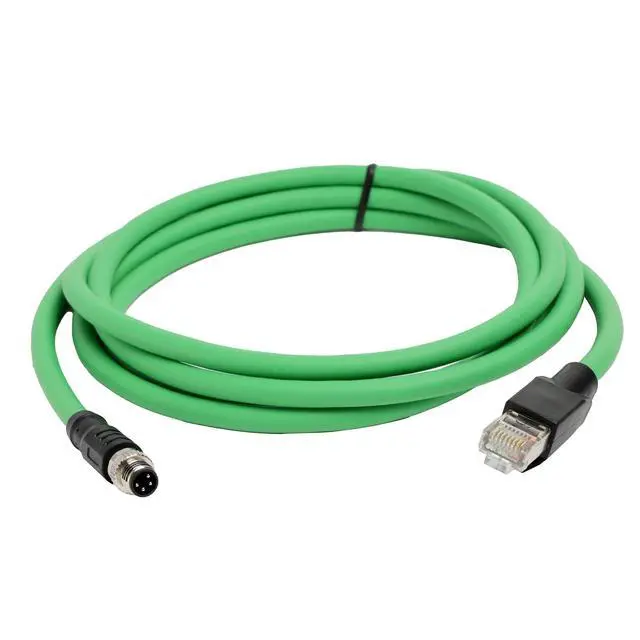 Alt view image 3 of 5 - HangTon M8 4 Pin RJ45 EtherCAT Cable for Beckhoff Actuator Sensor Industrial Automation EtherNet Profinet Fieldbus, A-Code Male, PUR Shielded, 3M