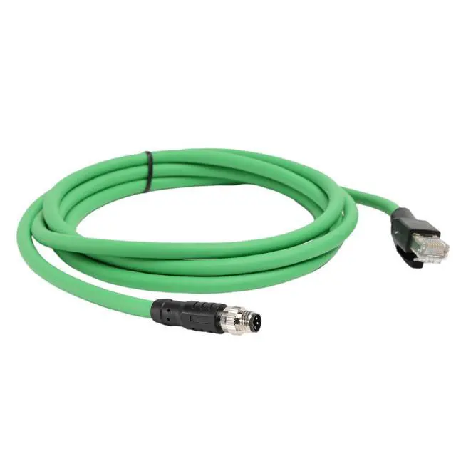 Alt view image 5 of 5 - HangTon M8 4 Pin RJ45 EtherCAT Cable for Beckhoff Actuator Sensor Industrial Automation EtherNet Profinet Fieldbus, A-Code Male, PUR Shielded, 3M