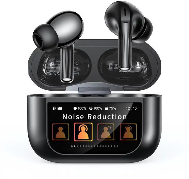 Main image of NANSLS Wireless Earbuds, Bluetooth 5.4 Ear Buds, ENC Noise Cancelling Headphones with 48H Playtime, Bass Stereo Sound, Compatible with iPhone Air/17/16/15/14/Android, Pad - Black