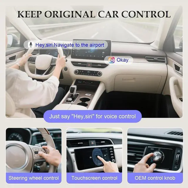 Alt view image 2 of 5 - Menlonigt Wireless CarPlay Adapter for Android Auto, Converts Factory Wired CarPlay to Wireless, Plug and Play Car Play, Auto Connect Dongle for Android Auto Wireless Adapter for