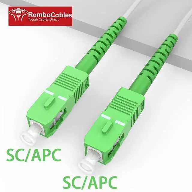 Alt view image 2 of 5 - RamboCables (246ft/75m) SCA to SCA Fiber Optic Internet Cable, Armored Fiber Patch Cable, OS2 Single Mode Fiber Optical Patch Cord, Simplex - 9/125um, LSZH White