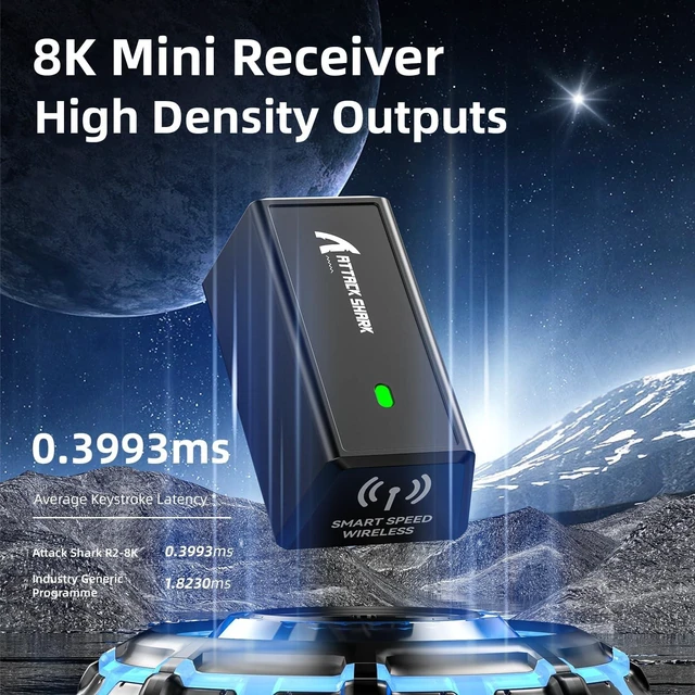 Alt view image 5 of 5 - ATTACK SHARK R6 Wireless Gaming Mouse,38G Ultra-Lightweight Trip-Mode 2.4G/USB-C/Bluetooth Mouse Gaming with PAW3950MAX Sensor,42000 DPI,50G Accelerated Speed for PC/Laptop/Mac -Black&Tape