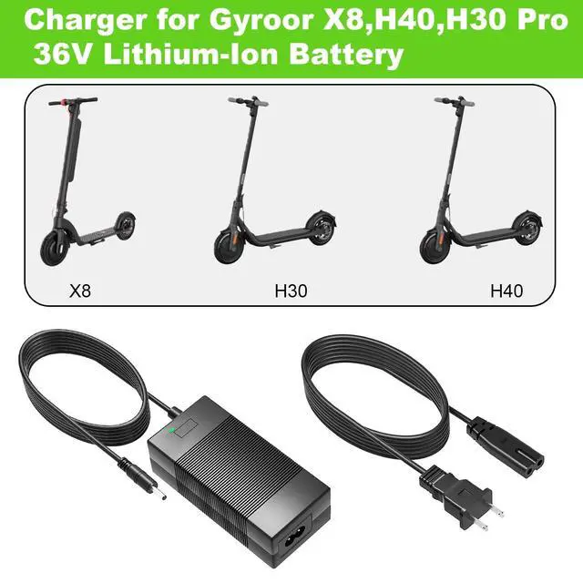 Alt view image 2 of 5 - 42V Charger for Gyroor 36V Lithium-ion Battery Compatible with X8,H40,H30 Pro,H30,Turboant V8 Power Adapter Cord Supply