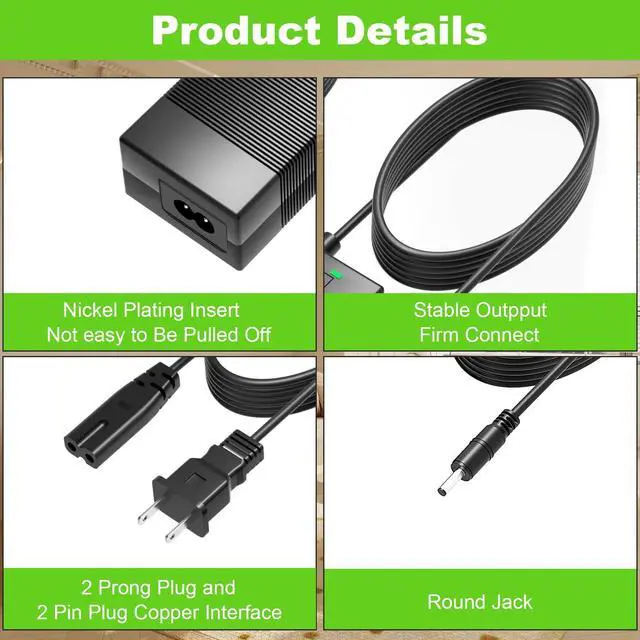 Alt view image 4 of 5 - 42V Charger for Gyroor 36V Lithium-ion Battery Compatible with X8,H40,H30 Pro,H30,Turboant V8 Power Adapter Cord Supply