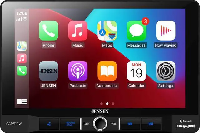 Alt view image 3 of 5 - Jensen CAR910W 9 inch Mechless Multimedia Receiver with Wireless and Wired Apple CarPlay l Supports Android Devices l SiriusXM-Ready l Built-in Bluetooth l 240 Watts MOSFET Power (60W x 4)