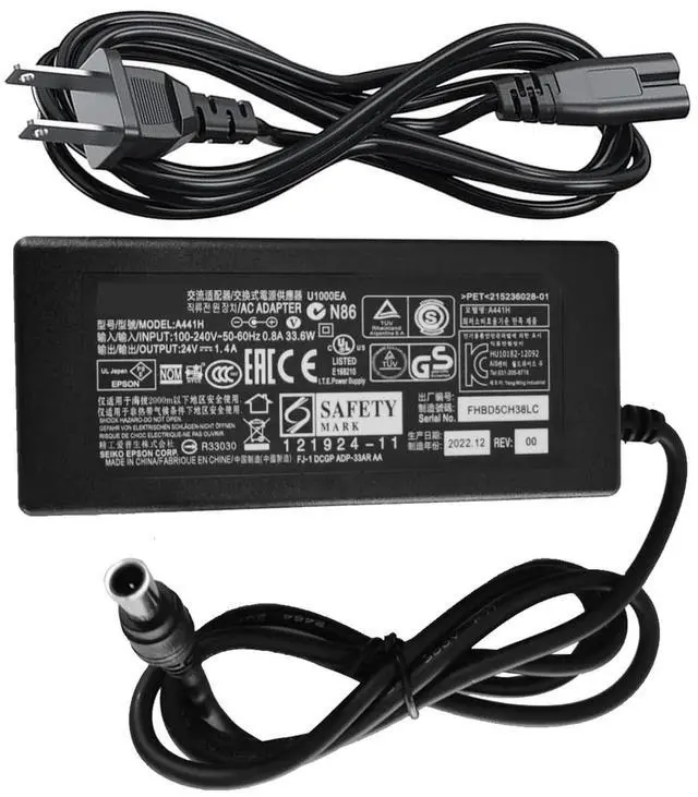 Main image of 24V 1.4A AC Adapter Replacement for Epson Perfection Flatbed Photo Scanner V500 V600 V700 V750 V800 V850 Workforce WF-100 WF-110 ES-400 ES-500W ES-C220 ES-C320W ES-580W DS-530 DS-770 B11B172011