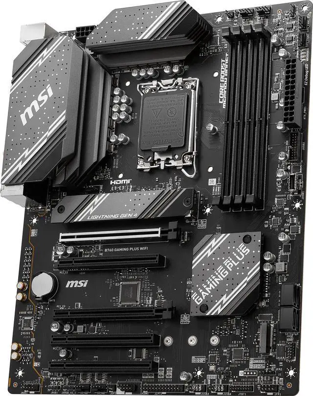 Alt view image 3 of 5 - MSI B760 Gaming Plus WiFi Gaming Motherboard (Supports 12th/13th/14th Gen Intel Processors, LGA 1700, DDR5, PCIe 4.0, M.2, 2.5Gbps LAN, USB 3.2 Gen2, HDMI/DP, Wi-Fi 6E, Bluetooth 5.3, ATX)