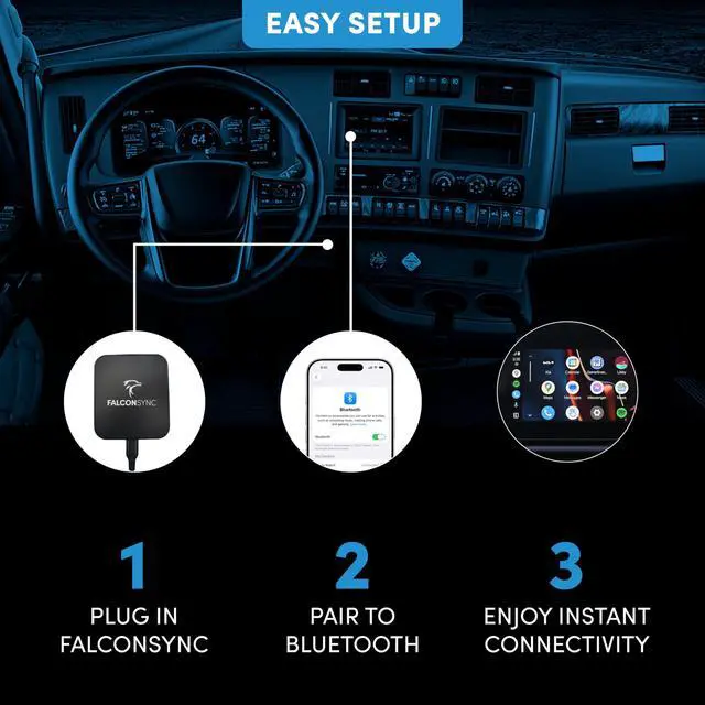 Alt view image 4 of 5 - FalconEye Electronics FalconSync Wireless Apple CarPlay/Android Auto Adapter