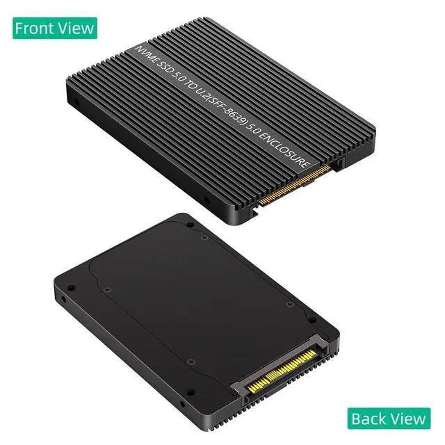 Alt view image 2 of 5 - NVMe SSD 5.0 to U.2 (SFF-8639) 5.0 2.5" Adapter with Thermal pad, Convert M.2 NVMe SSD to U.2 not for SATA, Black