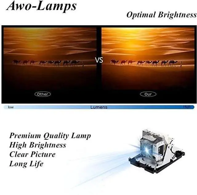 Alt view image 4 of 5 - AWO 5811118436-SEK / 5811121495-SEK Replacement Lamp Bulb with Housing for Eiki EK-402U,EK-401W,EK-400X,EIP-U4700,EIP-W4600,EIP-X5500,U4700,W4600,X5500,EK-402UA,EK-401WA,EK-400XA Projectors