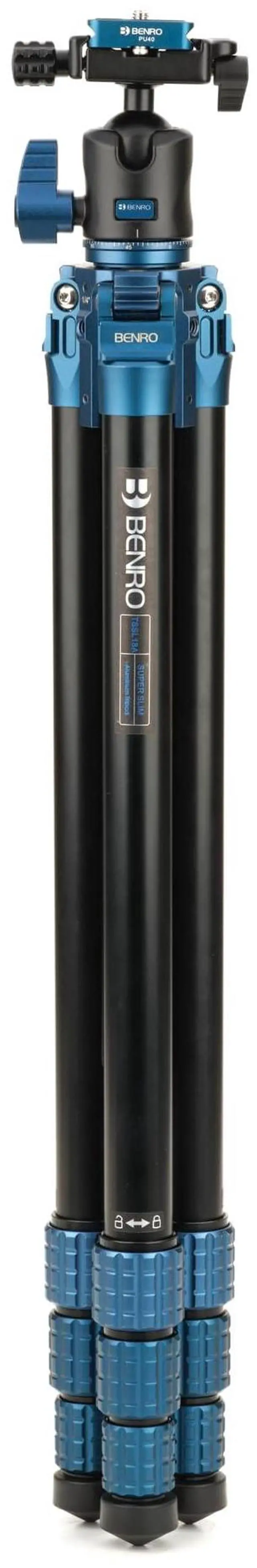 Alt view image 2 of 5 - Benro Superslim 1.5 Series, 4 Section Aluminum Tripod with H0P Ballhead (TSSL18AH0P)