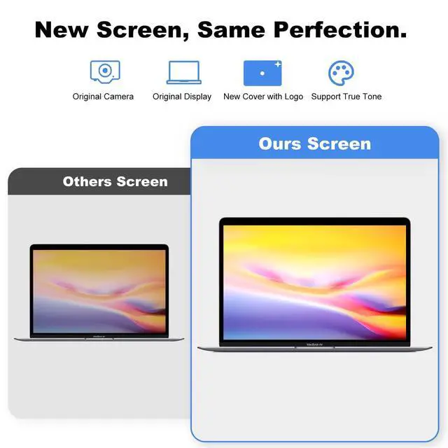Alt view image 4 of 5 - JYYSCRN A2681 Screen Replacement with Sleep Sensor Cable for 13.6 Inch MacBook Air M2 2022, 2560x1664 LCD Full Assembly Display for EMC 4074 Midnight