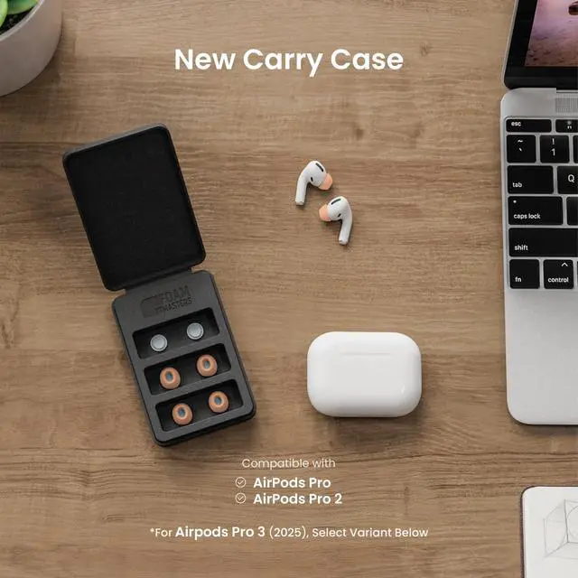 Alt view image 3 of 5 - Foam Masters Ultra-Premium Memory Foam Ear Tips for AirPods Pro 1st & 2nd Gen ^^ 3 Pairs ^^ New Ver. ^^ Secure Fit ^^ Super Comfort ^^ Better Noise Cancel ^^ Replacement Buds (Small, Peach)
