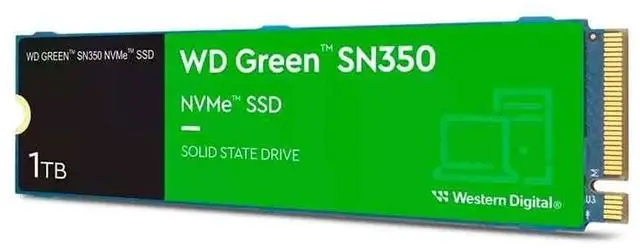 Main image of WD Green SN350 WDS100T2G0C 1 TB Solid State Drive - M.2 2280 Internal - PCI Express NVMe (PCI Express NVMe 3.0 x4)