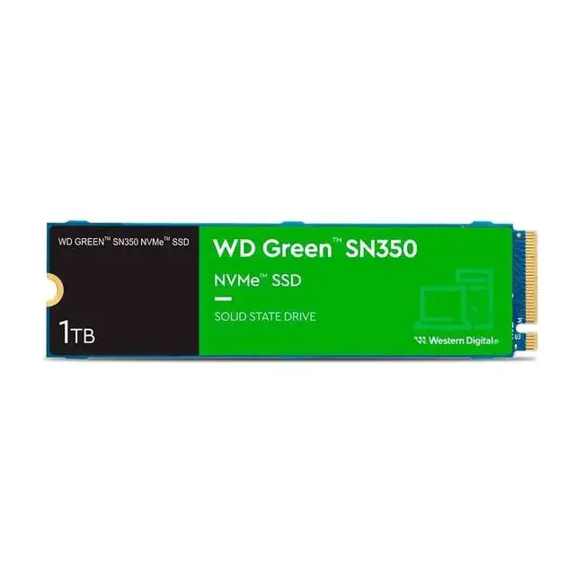 Alt view image 2 of 3 - WD Green SN350 WDS100T2G0C 1 TB Solid State Drive - M.2 2280 Internal - PCI Express NVMe (PCI Express NVMe 3.0 x4)